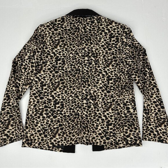 Tahari ASL Women’s Brown Animal Print Open Front Mob Wife Designer Blazer 6P/C38 - Picture 8 of 13